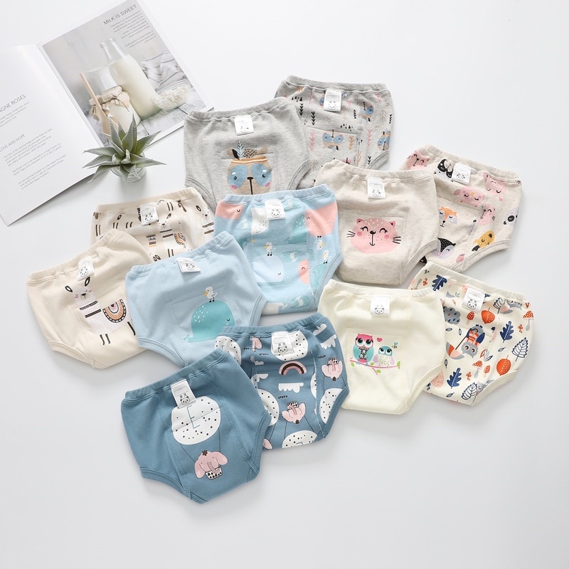 Celana Dalam Tatur Popok / Cloth Diaper Diapers Clodi Training Pants Pipis Bayi Anak Baby 6 layers / Celana Dalam Popok Latihan Pipis toilet Training Pants Cloth Diaper Cover Clodi Bayi Baby Anak / Celana Dalam Toilet Training Pants