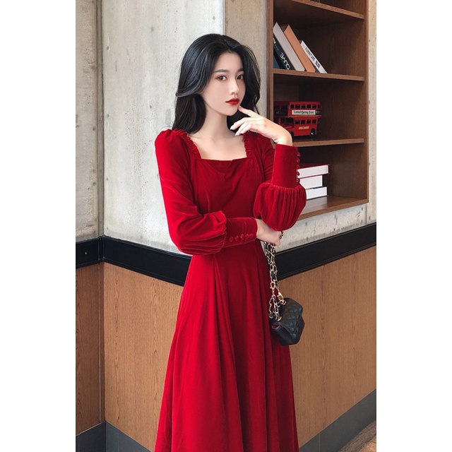 Hepburn Rok Hitam Kecil Gaya Hongkong Retro Gaya Prancis Terlihat Langsing Pinggang Model Panjang Se