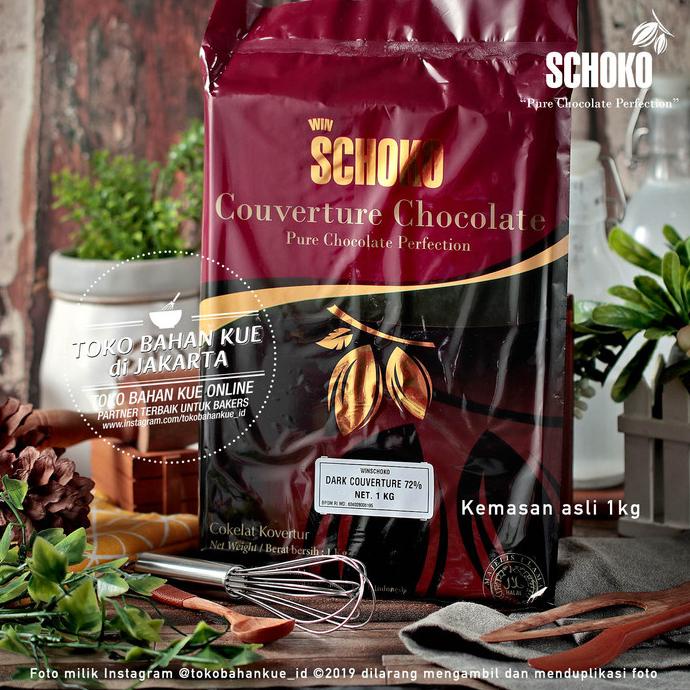 

Schoko Couverture Dark 72% 1kg Chocolate Baking Coklat Cokelat Cocoa