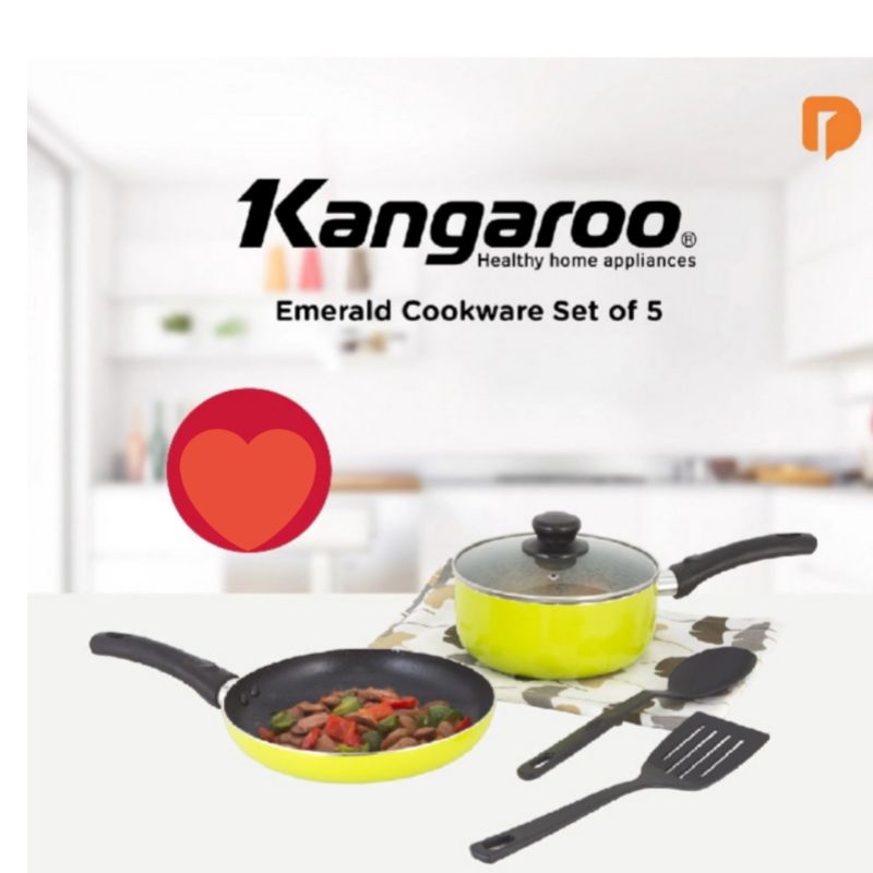 Kangaroo Wajan Set - Panci Anti Lengket - Wajan Anti Lengket Set of 5 pcs