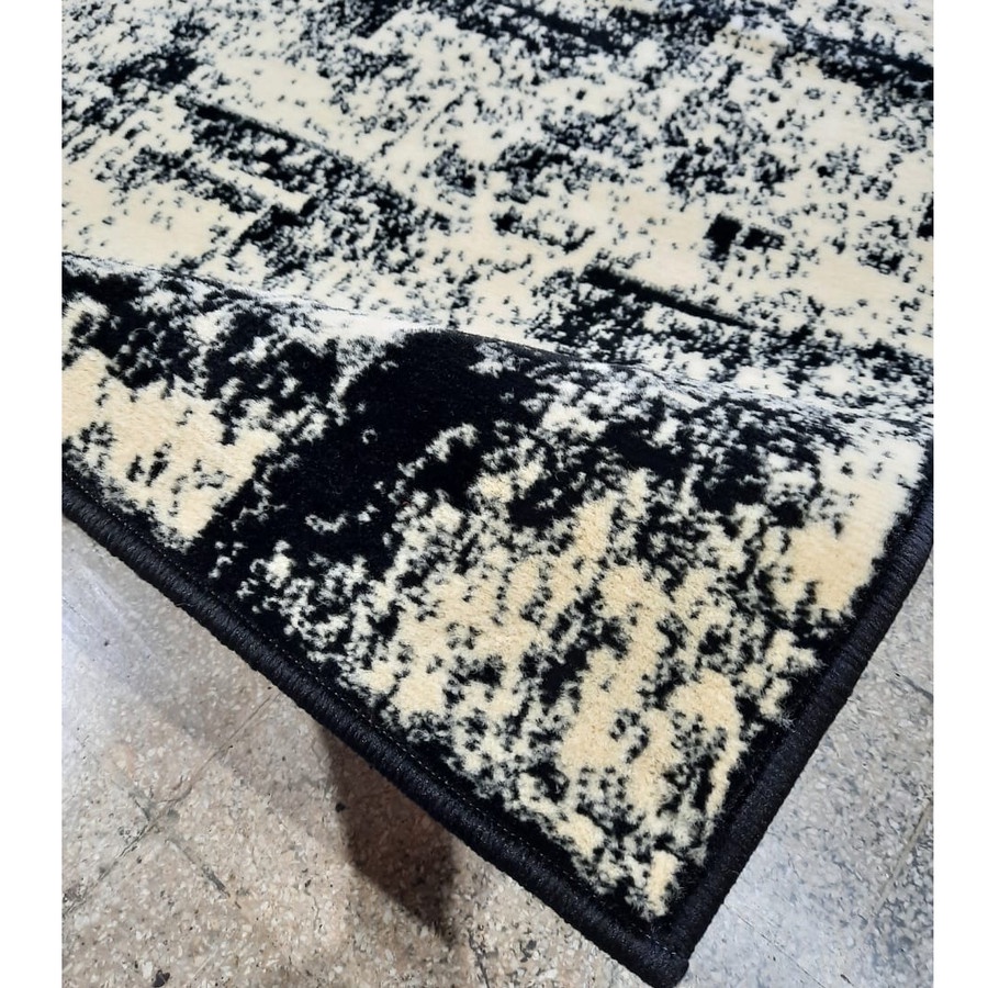 KARPET MAROC, GALAXY 04, KARPET LANTAI PREMIUM 100X150, BULU TEBAL, HITAM & CREM-3