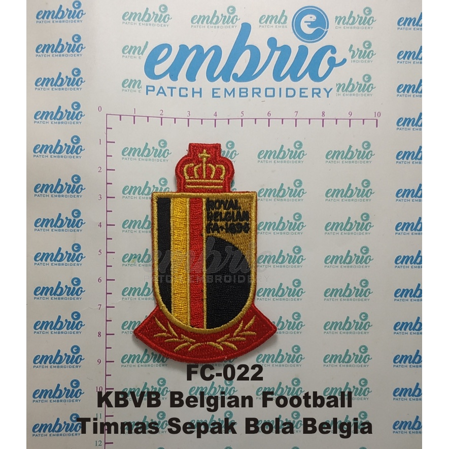 Patch Jogja FC-022 Patches KBVB Belgian Football Bordir Logo Jersey Timnas Sepak Bola Belgia 5x8 Emb
