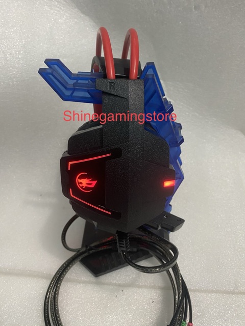 HEADSET GAMING WARWOLF R4 SUPERBASS RED LED WITH MIC