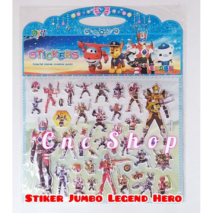 Stiker Timbul ukuran Jumbo 26x28cm Legend Hero Ultraman Animal Lucu Murah