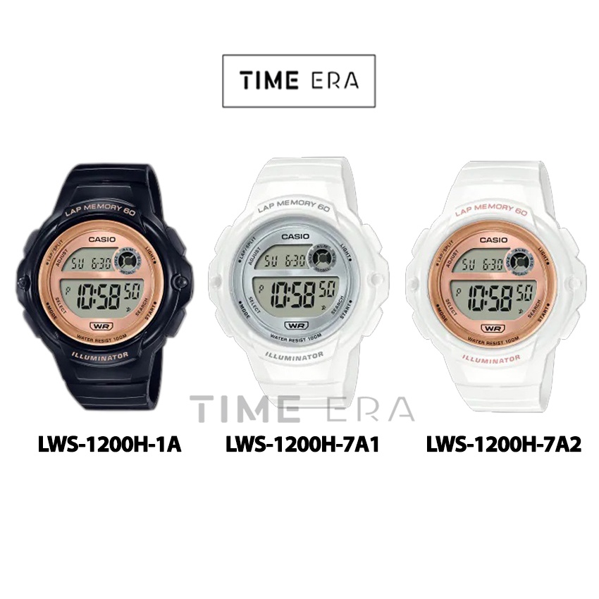 Casio Original LWS 1200H-1A / LWS-1200H-7A1 7A2 Jam Tangan General Lap Memory 60 Digital Karet