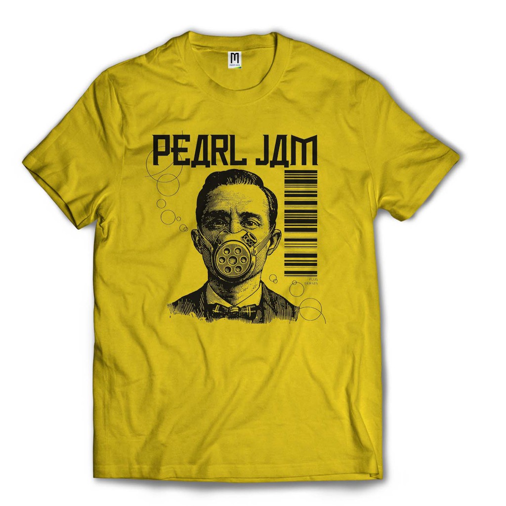PEARL JAM-Kaos band Rock / Size luar / Tag MerchCons-Kuning