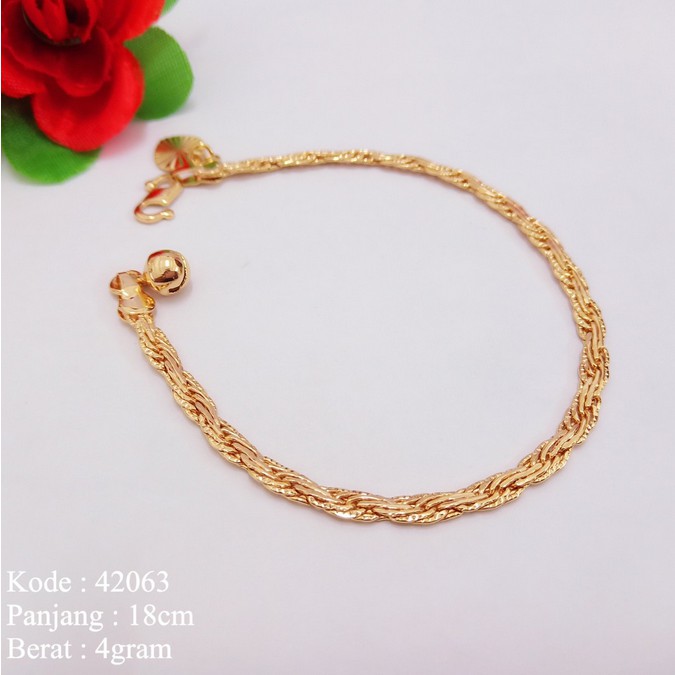Gelang Tangan Rantai Wanita Lapis Emas M41300