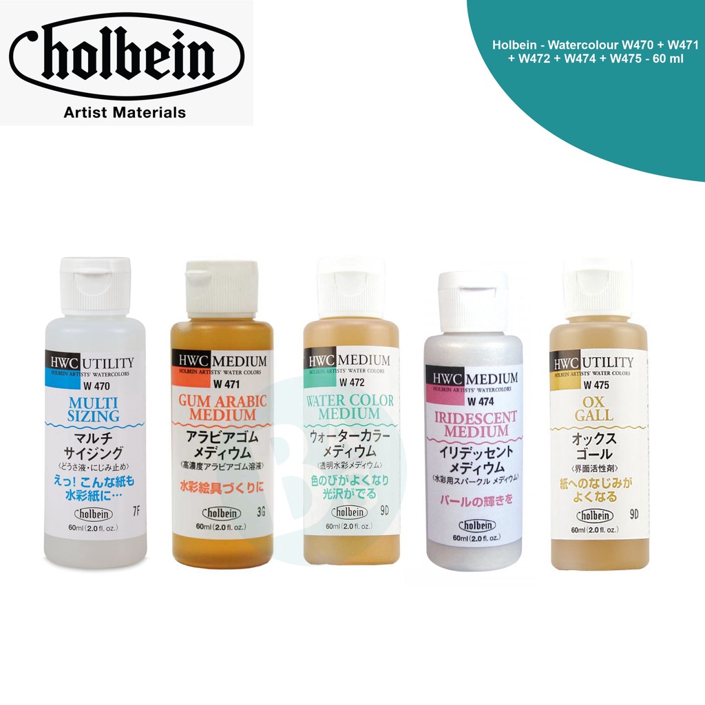

Holbein - Artists Water Colors W470 + W471 + W472 + W474 + W475 - 60ml
