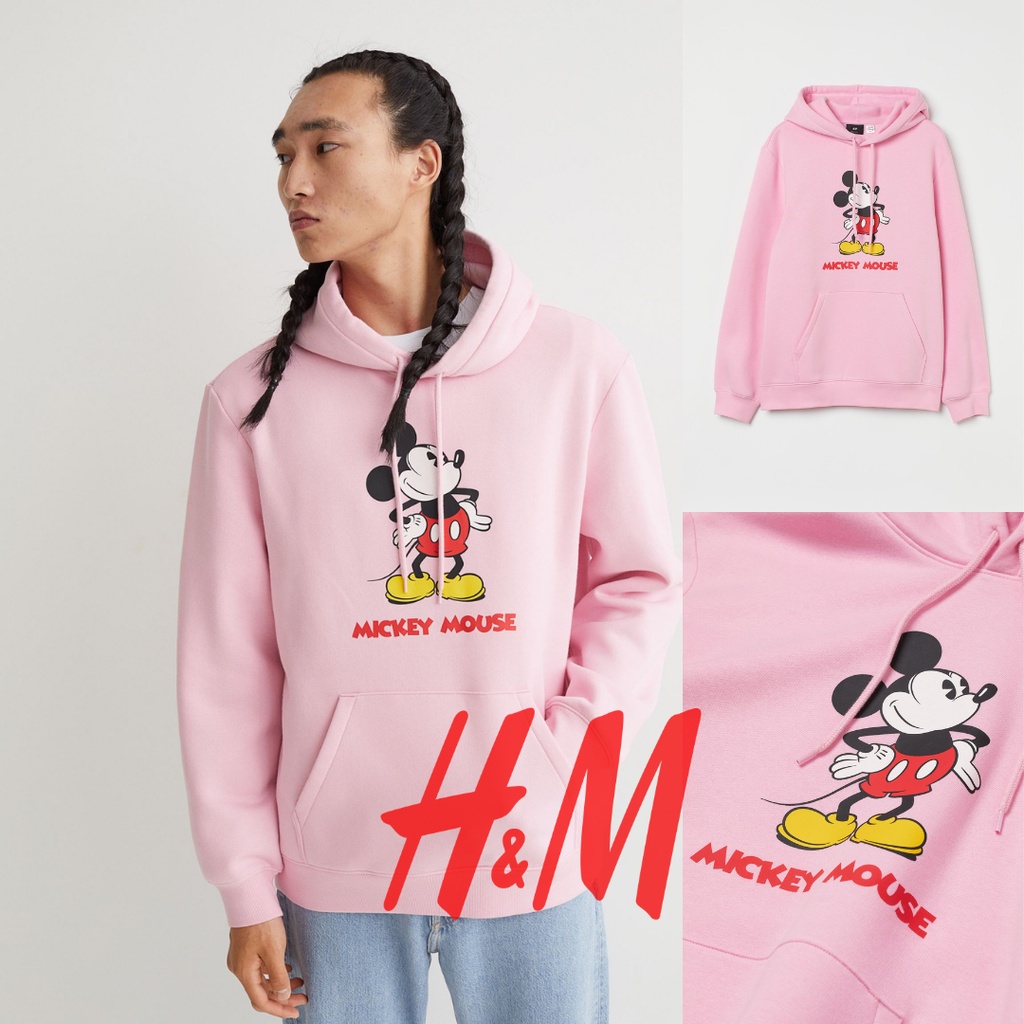 SWEATER HOODIE H&M ORIGINAL MICKEY MOUSE PINK SWEATER H&M ORIGINAL HNM SALE CREWNECK H&M SWEATER HOO