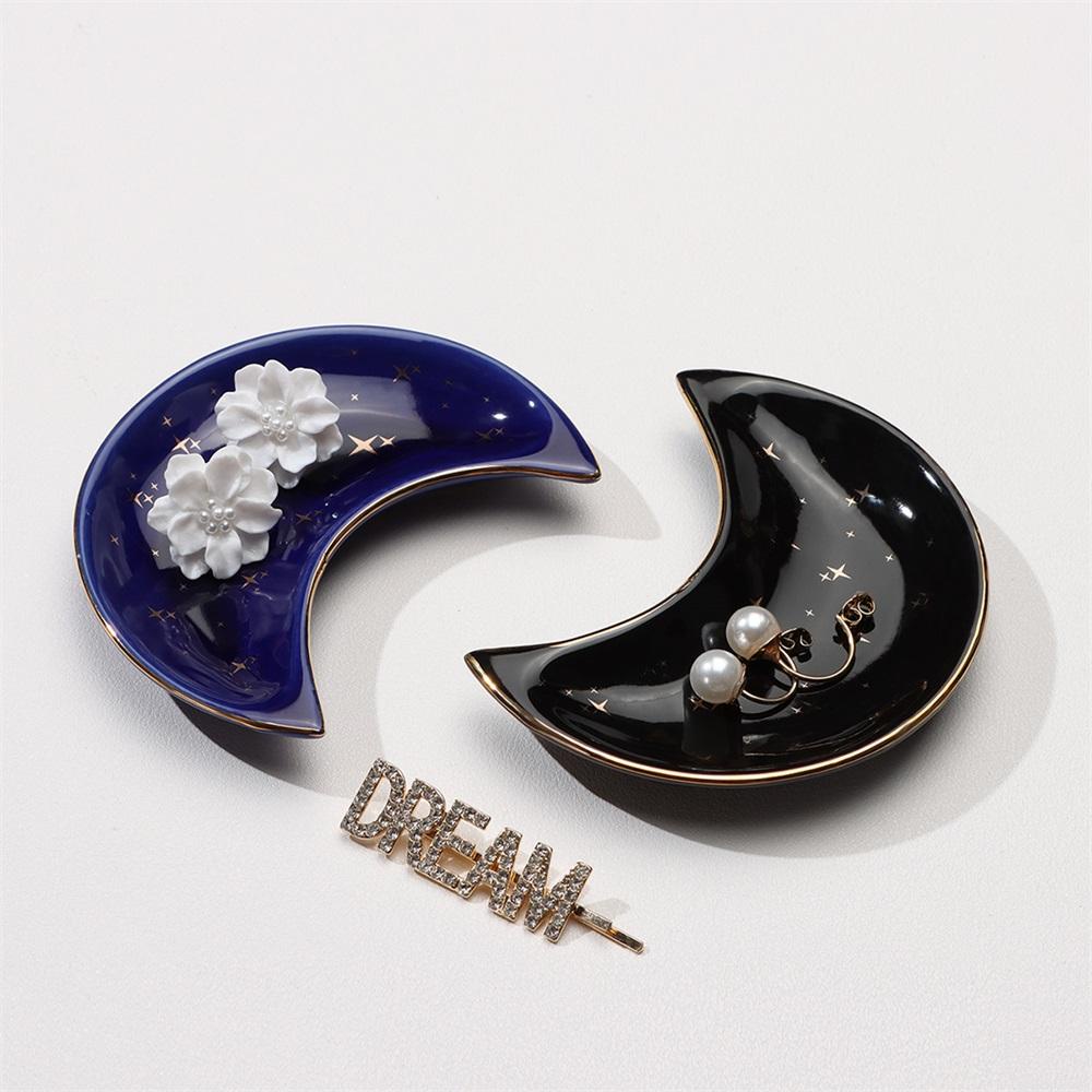 Piring Keramik Bentuk Bulan Untuk Perhiasan