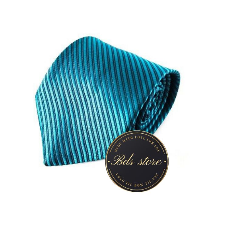 Dasi Pria Warna Toska Motif Salur Ukuran Medium 3inchi