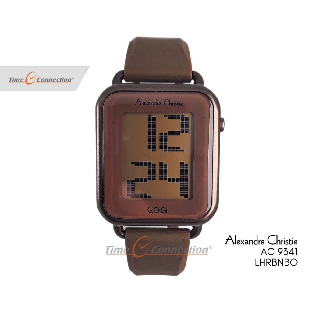 Alexandre Christie AC 9341 LHRBNBO Coklat Original / Jam Tangan Wanita Digital Karet / Rubber Stainl