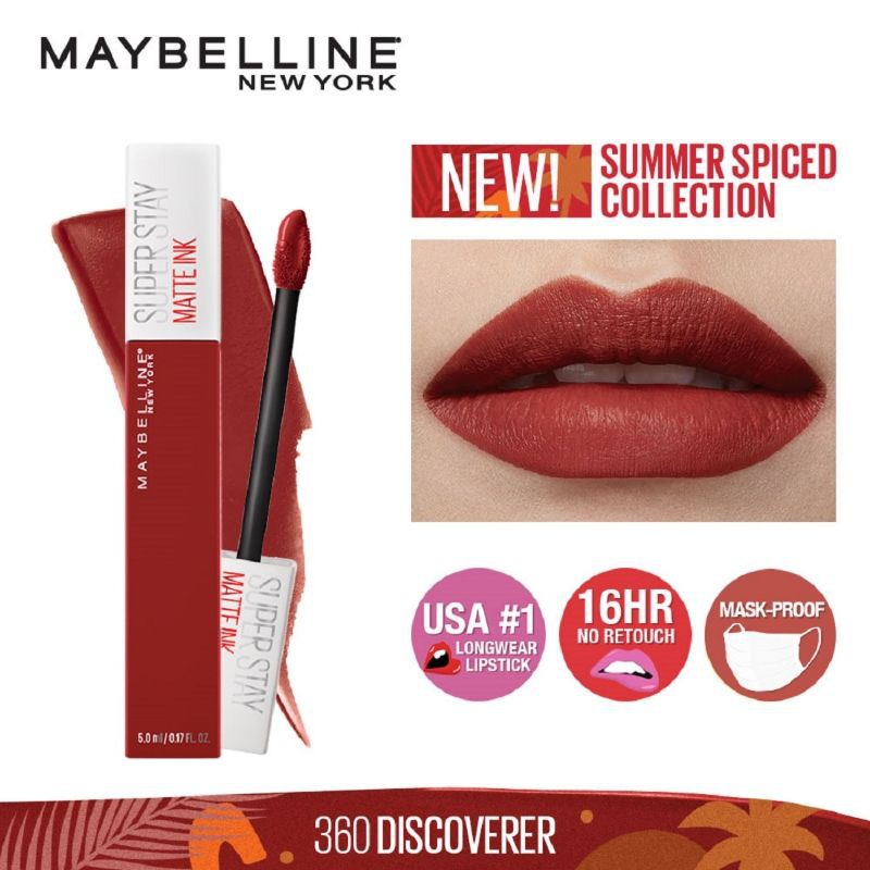 MAYBELLINE SUPERSTAY Matte Ink - 360 DISCOVERER | ❤ jselectiv ❤ Lip Cream Tahan 16 Jam MAYBELLINE - ORI✔️BPOM✔️MURAH✔️COD✔️