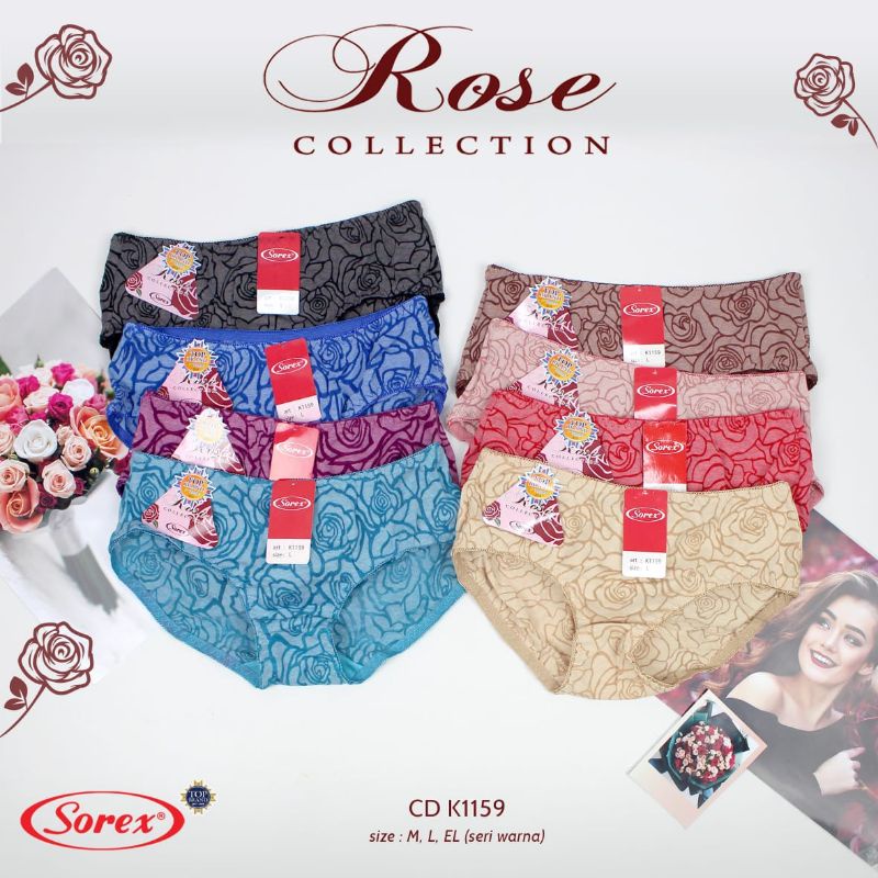 Sorex  K 1159  celana dalam wanita /CD Panty Rose collection M,L,XL