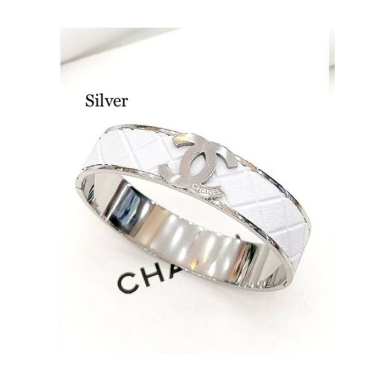 Gelang Titanium Asli Motif Ch Branded Band Premium Quality Anti karat anti alergi Bracelet Stainless Steel anti karat anti alergi TP-048