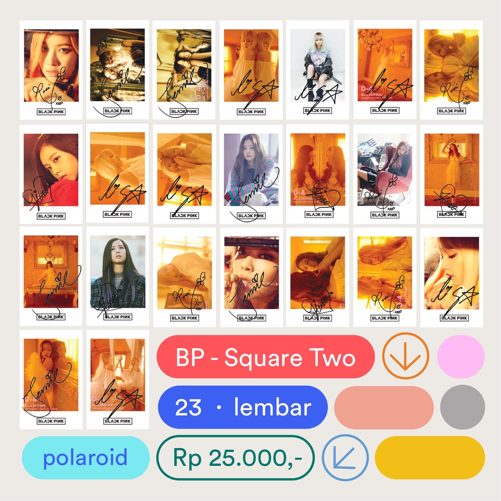 Polaroid BLACKPINK - Square Two (Bertanda Tangan)
