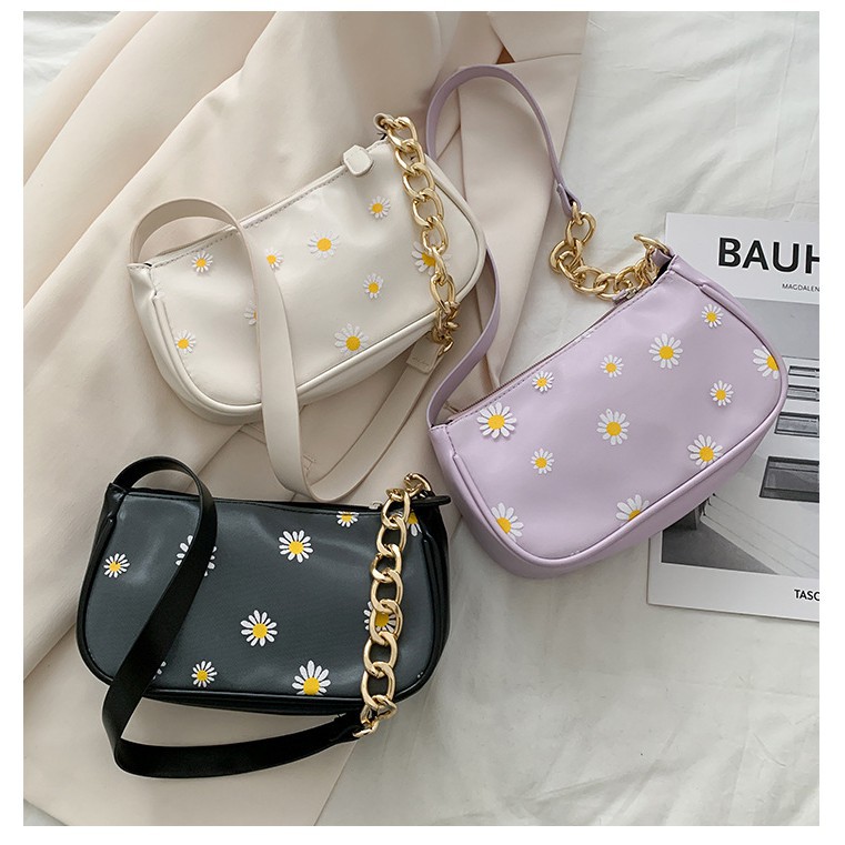 JuangkahfiStore Sling Bag Rantai Mini Sun Flower / Tas Selempang Matahari Kecil Retro Vintage