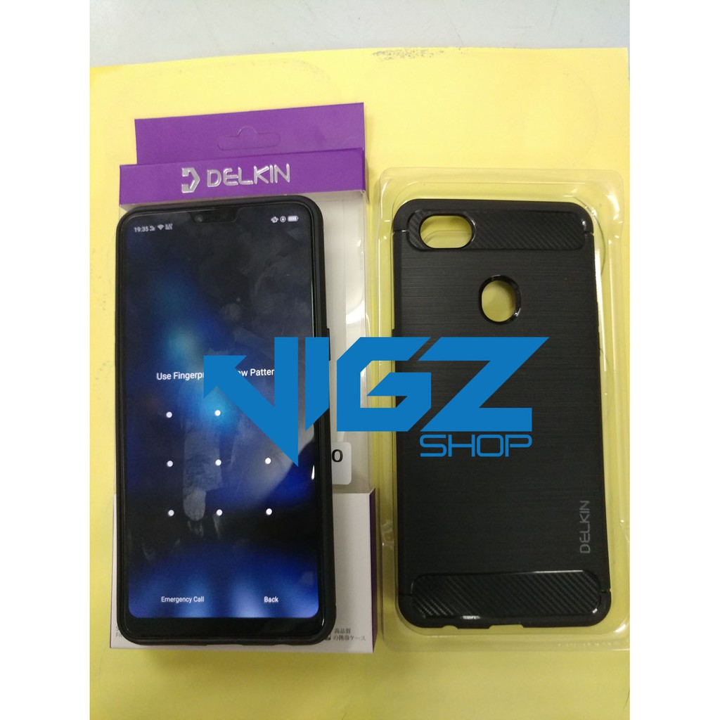 Case Oppo F7 F7 Youth Carbon Fiber Slim Delkin Original