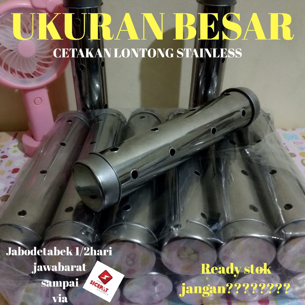 Cetakan lontong berbahan stainless dengan ukuran panjang 20cm diameter 4 cm/1 lusin