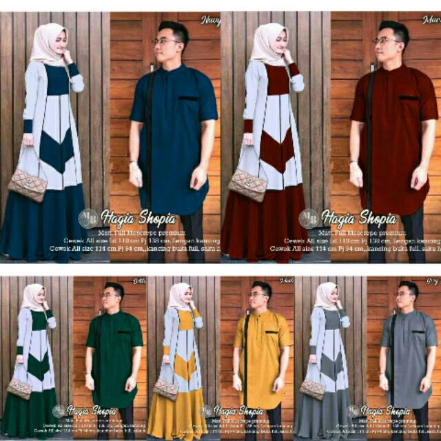 BIG Promo SPESIAL RAMADHAN COUPLE HAGIA SHOPIA Busana muslimah hagia shopia dres couple ori by mawar