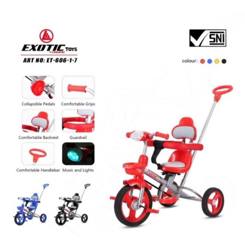 Sepeda anak roda tiga Exotic ET 606-1-7 ( Ban Karet )