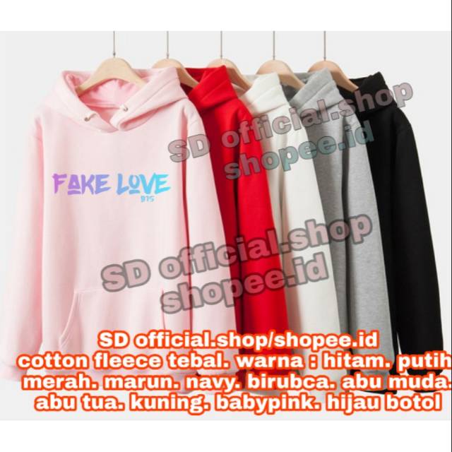 ( bayar ditempat)  jaket hoodie BTS FAKE LOVE PRINT PURPLE