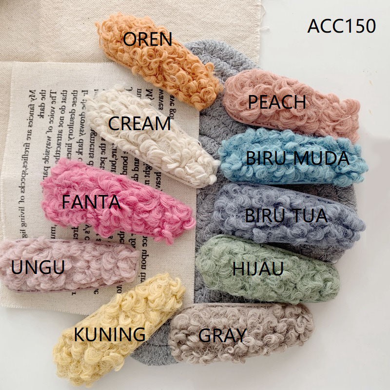ACC150 Jepit Rambut Anak Wol Fuzzy Plush Warna Warni Korea Style Woman Hairpin Aksesoris Rambut Wanita S1177