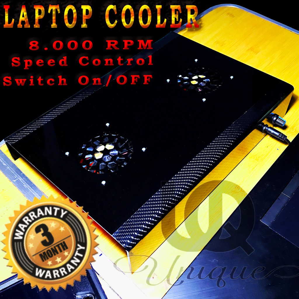 Custom Turbo Cooling Pad Laptop 8.000 RPM Coolingpad Fan pendingin Netbook Notebook