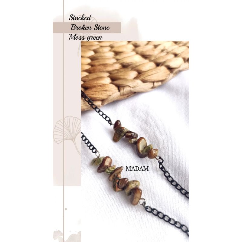 2in1 Strap Masker Rantai Batu / Kalung Masker Manik Batu / Strap Kacamata fashion