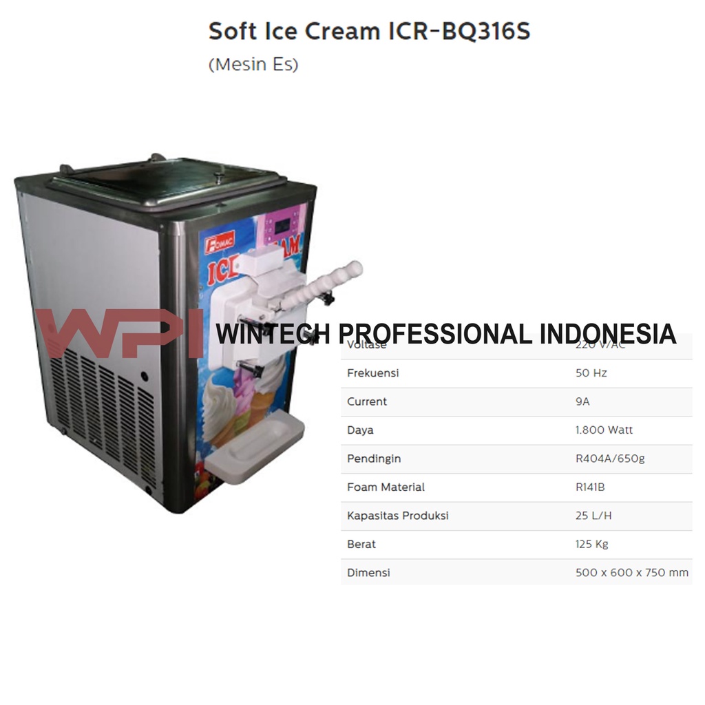 FOMAC ICR-BQ316S Soft Ice Cream - Mesin Pembuat Soft Ice Cream