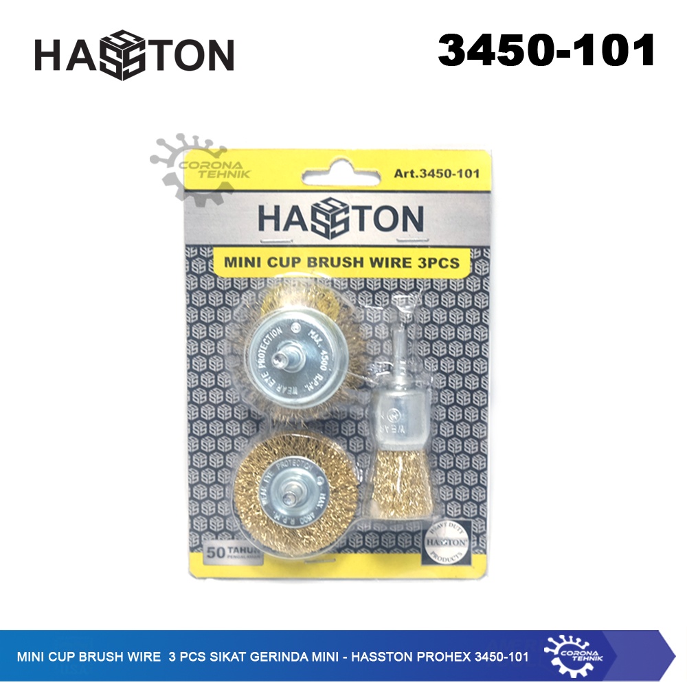 Hasston Prohex 3450-101 - Mini Cup Brush Wire 3 Pcs Sikat Gerinda Mini