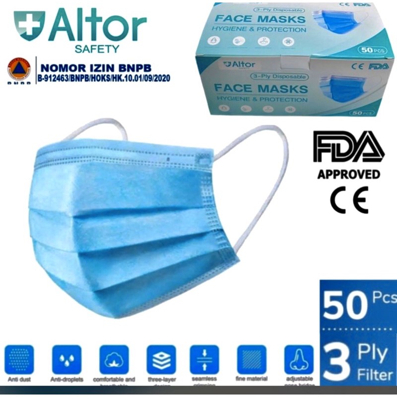 MASKER 3ply 1box isi 50pcs  PROMO