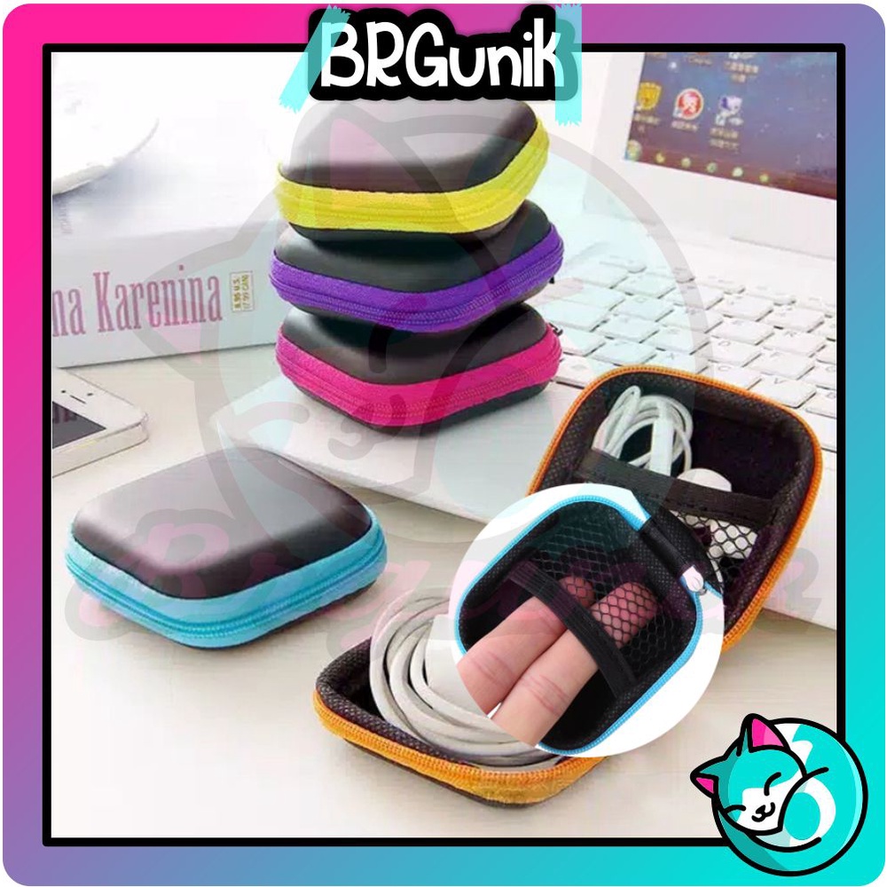 BRGUNIK Dompet Headset Travel Case / Tempat Headset / Earphone Case Mini / Kotak Headset D014