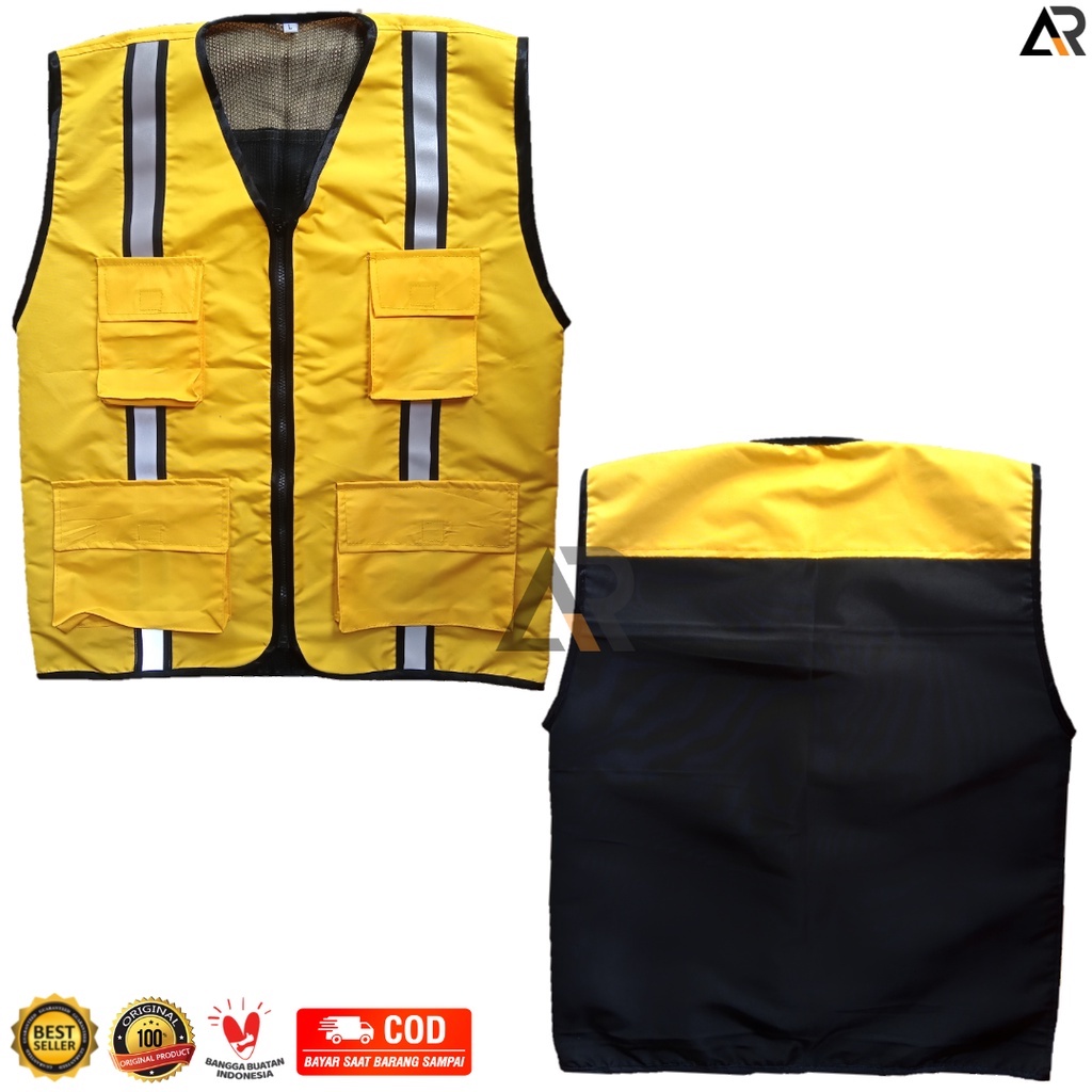 Rompi safety/PROYEK/KERJA/Rompi Lapangan/Rompi pria/Rompi Bodyvest/ COD