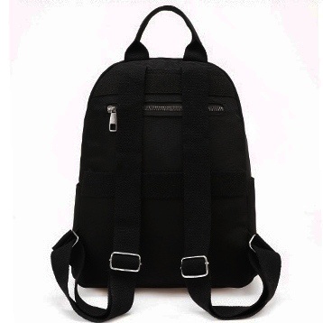 TAS RANSEL WANITA 3 RESLETING KANVAS HITAM BACKPACK CEWEK KOREA IMPORT CAMOGIE TA442B5 BESAR GENDONG PUNGGUNG SEKOLAH KULIAH KERJA BATAM FASHION ORI
