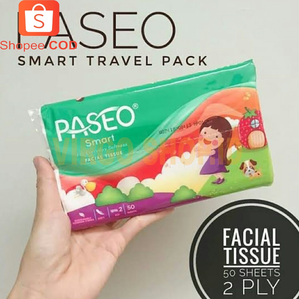 Tissue Paseo Smart Travel Pack 2 ply isi 50 Lembar