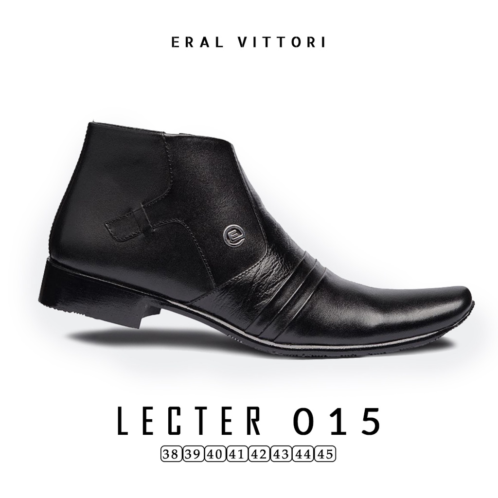 Eral Vittori - Lecter 015 Sepatu Pria Casual Formal Pantofel Boots Zipper Kulit