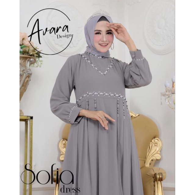 Fashion muslim Dress Gamis Sofia ORI Avara Design kualitas Premium Cocok buat Pakai Acara Kasual Gam