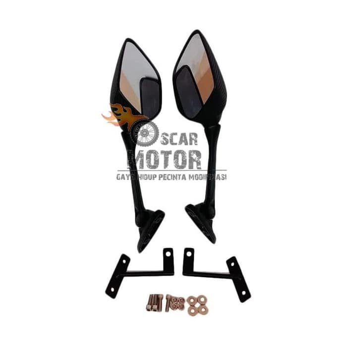 SPION R25 TANGKAI PANJANG IGAWA CARBON KACA BIRU NMAX LEXY NO BREKET KARBON motor motor