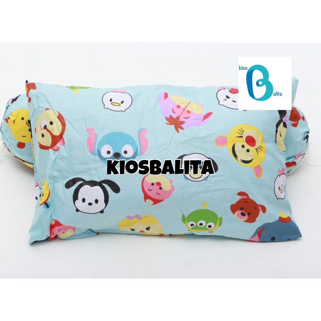 PAKET BANTAL GULING ANAK BALITA JUNIOR / BANTAL GULING SILIKON PLUS SARUNG BANTAL MOTIF