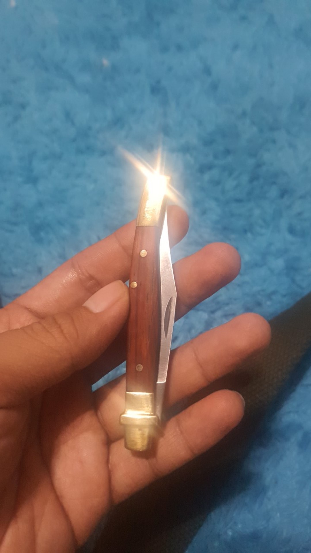 Pisau Knives Sr118a/ Pisau Lipat Kecil Saku/ Mini Knife Handle Tembaga Original