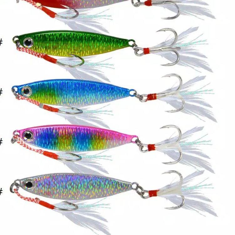 ♡ umpan casting umpan pancing metal jig berat 10g fishing lure berbulu umpan jiging laut Paling jitu
