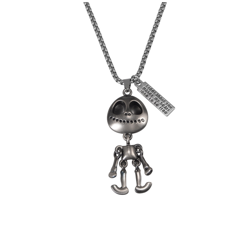 Alien Titanium Steel Necklace Accessories Trendy Hip Hop Pendant Chain Han Harajuku