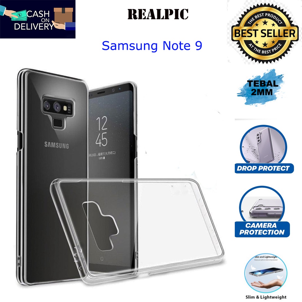 Case Samsung Galaxy Note 9 Casing Clear HD KETEBALAN 2MM BENING TRANSPARAN TPU Premium Softcase