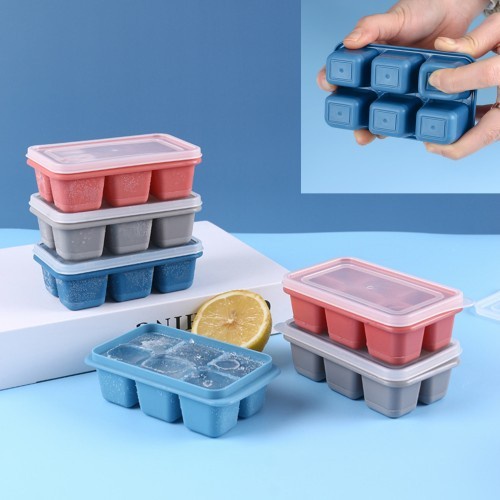 ICE CUBE 6 in 1 TRAY Cetakan Es Batu Silikon Kulkas Tutup BESAR Jumbo Sekat Serbaguna Puding Coklat Cake Ice Cream Peralatan dapur rumah-1