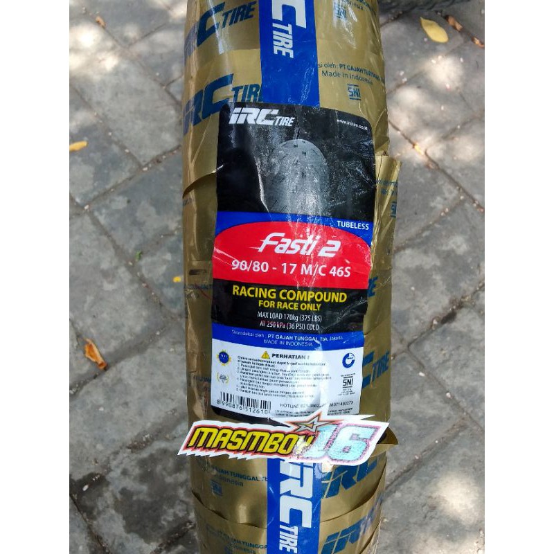 Ban IRC fasti 2 ukuran 90/80 ring 17 soft compound