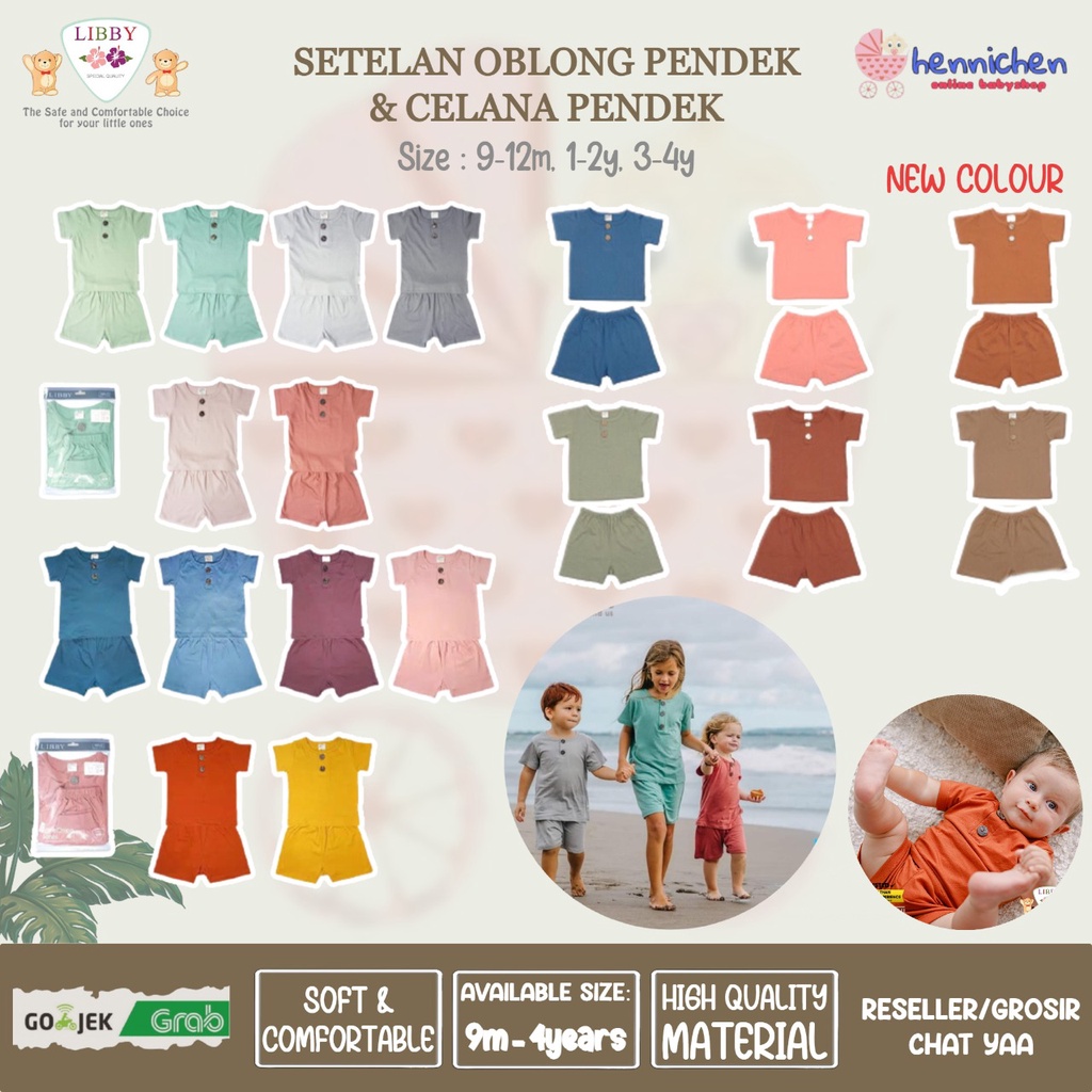 LIBBY EARTH SERIES Setelan Piyama anak Baju anak Oblong PENDEK- Celana PENDEK