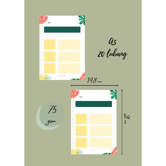 

25 PCS Isi Binder A5 Daily Planner / To Do List / Weekly Planner / Bullet Journal / Meal
