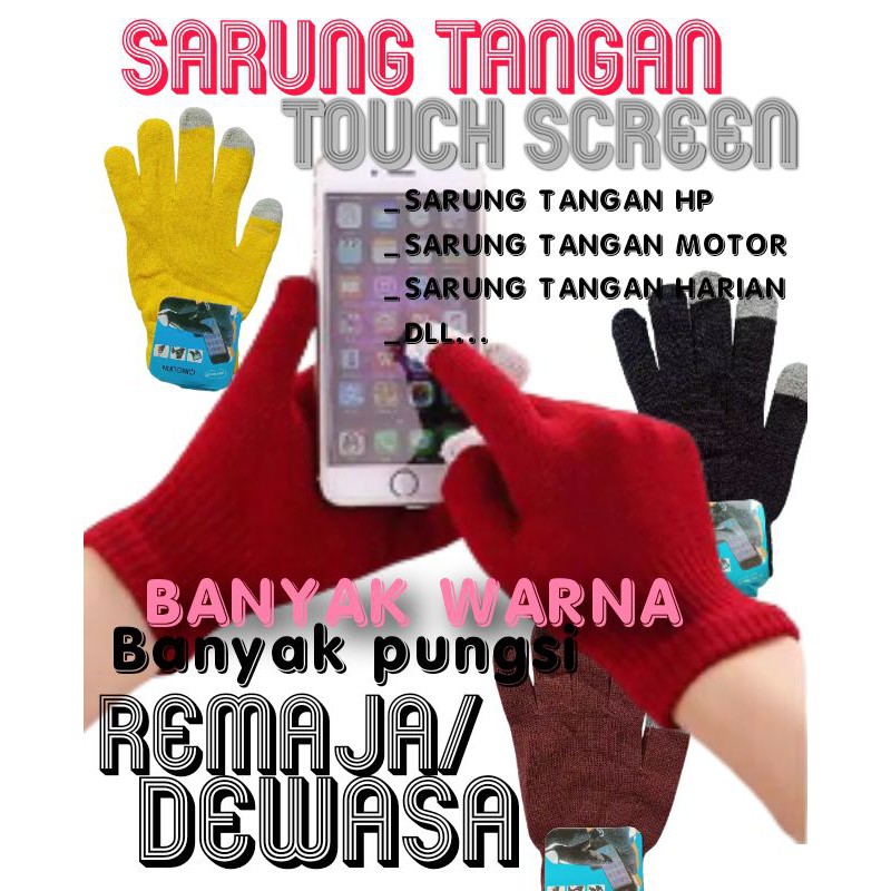 Sarung Tangan/Sarung Tangan Motor/Sarung Tangan Kerja/Sarung Tangan HP/Sarung Tangan Touch Screens