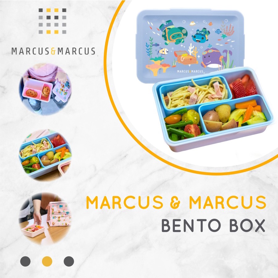 Marcus&amp;Marcus Bento Box - Lunch Box Kotak Bekel Anak Anti Tumpah Microwave Safe - Marcus &amp; Marcus